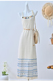 National Holiday Wind Tassel Lace Suspender Dress Female Summer 2025 New Style Slit Hollow Layered Blouse Dress in Cream White