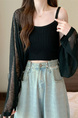 Real Shot Wholesale Price 2025 Summer New Korean Style Solid Color Breathable Cardigan Sunscreen Small Jacket Tops for Women in Black
