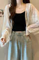Real Shot Wholesale Price 2025 Summer New Korean Style Solid Color Breathable Cardigan Sunscreen Small Jacket Tops for Women in White