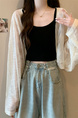 Real Shot Wholesale Price 2025 Summer New Korean Style Solid Color Breathable Cardigan Sunscreen Small Jacket Tops for Women in White