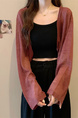 Real Shot Wholesale Price 2025 Summer New Korean Style Solid Color Breathable Cardigan Sunscreen Small Jacket Tops for Women in Rust Red