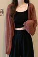 Real Shot Wholesale Price 2025 Summer New Korean Style Solid Color Breathable Cardigan Sunscreen Small Jacket Tops for Women in Rust Red