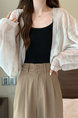 Real Shot Wholesale Price 2025 Summer New Korean Style Solid Color Breathable Cardigan Sunscreen Small Jacket Tops for Women in Light Beige