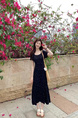 Black Spot Cut Cake Homemade Small French Square Collar Floral Temperament Slim Dress Fat MM Large Size Women's Clothing