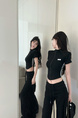 Real Shot Cost-Effective Slim Fit Slimming Hot Girl Zipper Cardigan Outerwear T-shirt Top for Women in Black