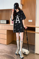 Real Shot of Douyin Quality/Pure Cotton/Back Collar/Loose Mid-Length Tie-Dye Fashion Top for Women in Black