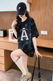 Real Shot of Douyin Quality/Pure Cotton/Back Collar/Loose Mid-Length Tie-Dye Fashion Top for Women in Black