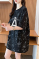 Real Shot of Douyin Quality/Pure Cotton/Back Collar/Loose Mid-Length Tie-Dye Fashion Top for Women in Black