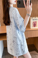 Real Shot of Douyin Quality/Pure Cotton/Back Collar/Loose Mid-Length Tie-Dye Fashion Top for Women in Light Blue