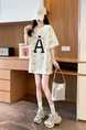 Real Shot of Douyin Quality/Pure Cotton/Back Collar/Loose Mid-Length Tie-Dye Fashion Top for Women in Cream