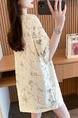 Real Shot of Douyin Quality/Pure Cotton/Back Collar/Loose Mid-Length Tie-Dye Fashion Top for Women in Cream