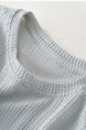 Women's Fashionable Slim-Fit Top with Sleeves T-shirt Knitwear Summer New Holiday in Light Blue