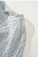 Women's Fashionable Slim-Fit Top with Sleeves T-shirt Knitwear Summer New Holiday in Light Blue
