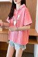 Real shot Douyin quality/pure cotton/back collar/loose hooded pocket design fashionable T in Pink.