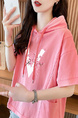 Real shot Douyin quality/pure cotton/back collar/loose hooded pocket design fashionable T in Pink.