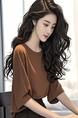 French Style Temperament Cold High-End Brown Loose Small Top Women's Summer.