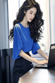 French Style Temperament Cold High-End Blue Loose Small Top Women's Summer