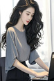 French Style Temperament Cold High-End Gray Loose Small Top Women's Summer