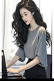 French Style Temperament Cold High-End Gray Loose Small Top Women's Summer