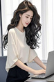 French Style Temperament Cold High-End Beige Loose Small Top Women's Summer