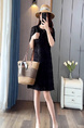 In Stock European Goods High-End Loose Design Midi Dress Summer New High-End Slim Fit Slimming Temperament Dress - BLACK