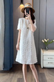 In Stock European Goods High-End Loose Design Midi Dress Summer New High-End Slim Fit Slimming Temperament Dress - WHITE