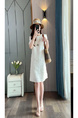 In Stock European Goods High-End Loose Design Midi Dress Summer New High-End Slim Fit Slimming Temperament Dress - WHITE