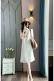 In Stock European Goods High-End Loose Design Midi Dress Summer New High-End Slim Fit Slimming Temperament Dress - WHITE