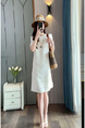 In Stock European Goods High-End Loose Design Midi Dress Summer New High-End Slim Fit Slimming Temperament Dress - WHITE