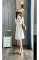 In Stock European Goods High-End Loose Design Midi Dress Summer New High-End Slim Fit Slimming Temperament Dress - WHITE