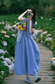 High Quality and Quality! Elegant Light Blue Vest Dress Women's Summer New Design Sense Waist Slimming A-line Dress
