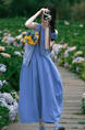 High Quality and Quality! Elegant Light Blue Vest Dress Women's Summer New Design Sense Waist Slimming A-line Dress