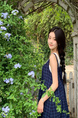 Original Practice! Plaid Sleeveless Dress French Style Mori Style Vintage and Little Fresh Vacation Camisole Long Dress in Navy Blue