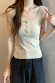 Real shot wholesale price 2025 new sweet and spicy style lace edge button design vest bottom outerwear top for women in Cream