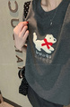 Real shot and real price straight shoulder pure cotton short-sleeved T-shirt female 2025 new heavy-duty towel embroidery puppy versatile design in Dark Gray
