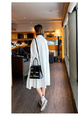 White Design Sense Irregular Dress Women's Medium and Long Spring New Korean Style Loose Slim Shirt Skirt Trendy Women