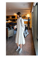 White Design Sense Irregular Dress Women's Medium and Long Spring New Korean Style Loose Slim Shirt Skirt Trendy Women