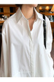 White Design Sense Irregular Dress Women's Medium and Long Spring New Korean Style Loose Slim Shirt Skirt Trendy Women