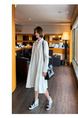 White Design Sense Irregular Dress Women's Medium and Long Spring New Korean Style Loose Slim Shirt Skirt Trendy Women