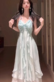 Platycodon Grandiflorum House Seaside Vacation Style Sling Dress Women's 2025 Summer New Atmosphere Backless Long Skirt in Light Blue