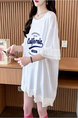 Official Picture Special Price Pure Cotton 21 Count 200g 2025 Summer Loose Medium and Long Mesh Splicing Short-Sleeved T-Shirt for Women in White