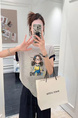 Korean Cartoon Print Round Neck Short-Sleeved T-Shirt for Women in Gray 2025 Summer New Style Fashionable Loose Slim All-Match Small Top