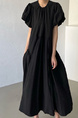 Artistic retro design, simple and fashionable long dress in black