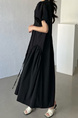Artistic retro design, simple and fashionable long dress in black