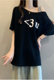 Real Shot of 2025 Large Size Summer New Off-Shoulder Design Letter Versatile Loose Casual Short-Sleeved T-Shirt Women's Top Black