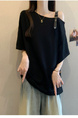 Real Price and Real Shot 2025 Summer New Fat MM Plus Size Female Fashion Versatile Careful Machine Shoulder Fashion Short-Sleeved T-Shirt Black