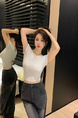 Pure Desire Style Hot Girl Shoulder Short-Sleeved T-Shirt Women's Summer New Special-Interest Design Hollow-Out Beauty Back Short Slimming Top Gray