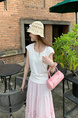 Real Shot Short-Sleeved T-shirt Summer 2025 New Trendy Back Opening Short Slim Round Neck Top Korean Style Women's Clothing Cream