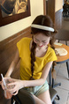 Real Shot Short-Sleeved T-shirt Summer 2025 New Trendy Back Opening Short Slim Round Neck Top Korean Style Women's Clothing Yellow