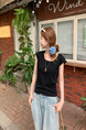 Real Shot Short-Sleeved T-shirt Summer 2025 New Trendy Back Opening Short Slim Round Neck Top Korean Style Women's Clothing Black